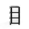 Plasticos Mq 3-Drawer Storage Cabinet Rolling Cart in Clear and Black (2-Pack) 547-BLK2PK